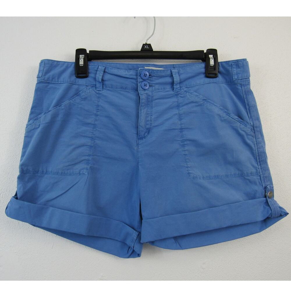 Sanctuary Size 32 Women's Blue Cargo Shorts Roll Tab 4" Inseam 7" Inseam